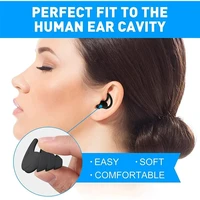 Bouchons d'oreilles à 3 couches pour dormir, protection auditive en silicone anti-bruit, bouchons d'oreilles doux et réutilisables pour dormir et nager 4