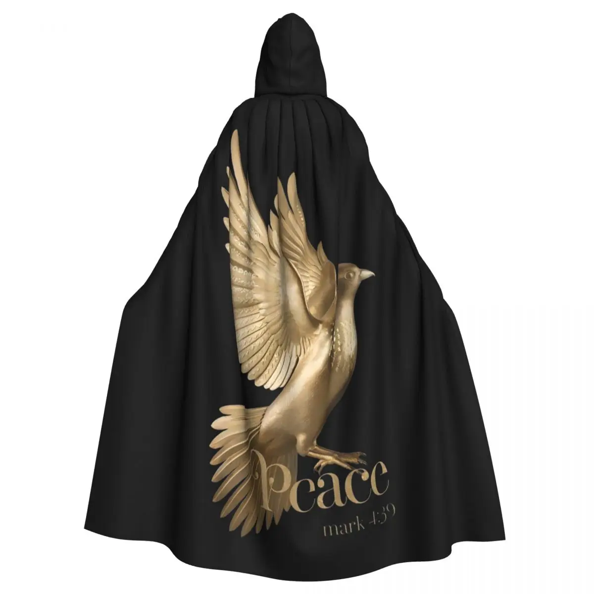 Paz ouro pomba voadora longa capa com capuz bruxa traje medieval cosplay capa halloweencoat adulto unisex