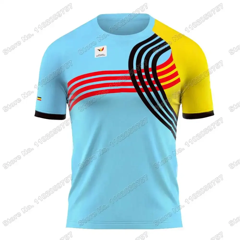 2025 Belgium Team T Shirt Belgian MTB Cycling Jersey GYM Outdoor Tech Shirts Training Tops Fitness Jersey Running Clothing