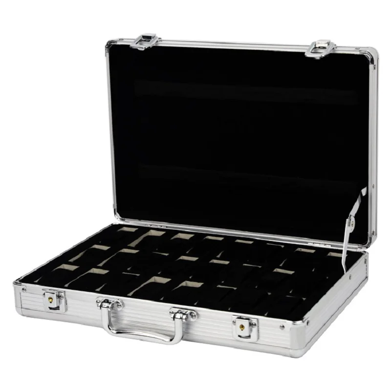 DELESYS Sales Promotion 6/12/24 Positions Aluminum Alloy Watch Storage Case Solid Shatter-Resistant Metallic Aluminium Watch Box