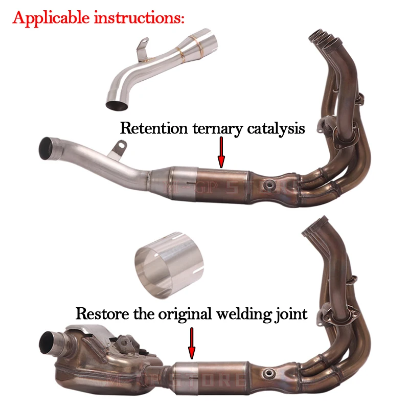 Slip On For KAWASAKI Ninja1000SX Z1000SX NINJA 1000SX 2020 2021 Motorcycle Exhaust Link Pipe Modified Escape Middle Link Pipe - view 3