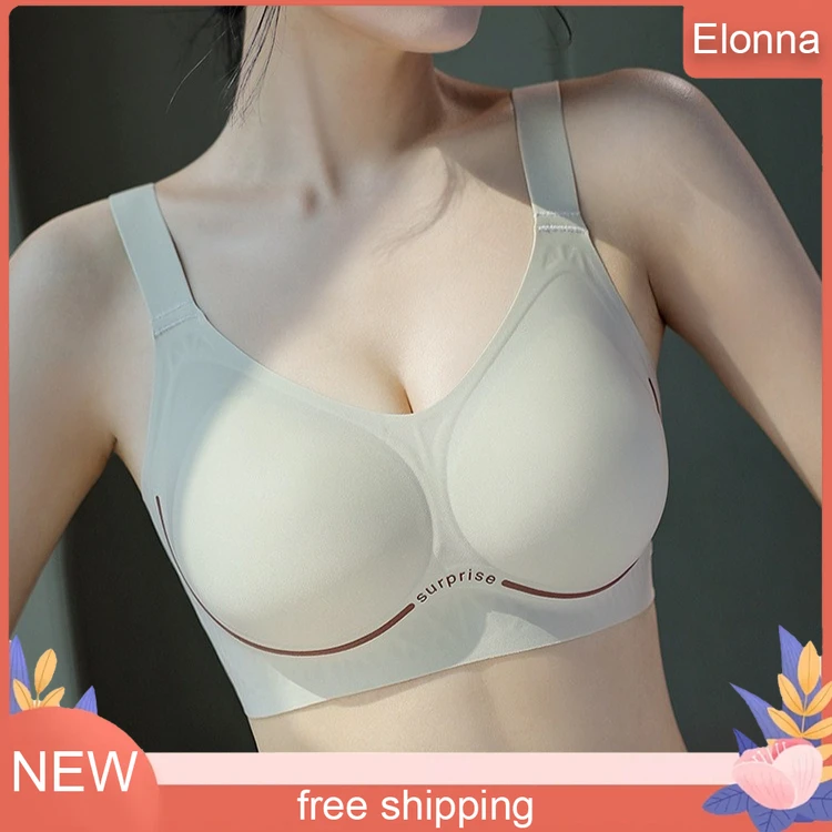 

Plus Size Super Gather Push Up Bras Women Soft Support Seamless Underwear Female Full Cup Lift-Up Bras No Steel Sleepwear