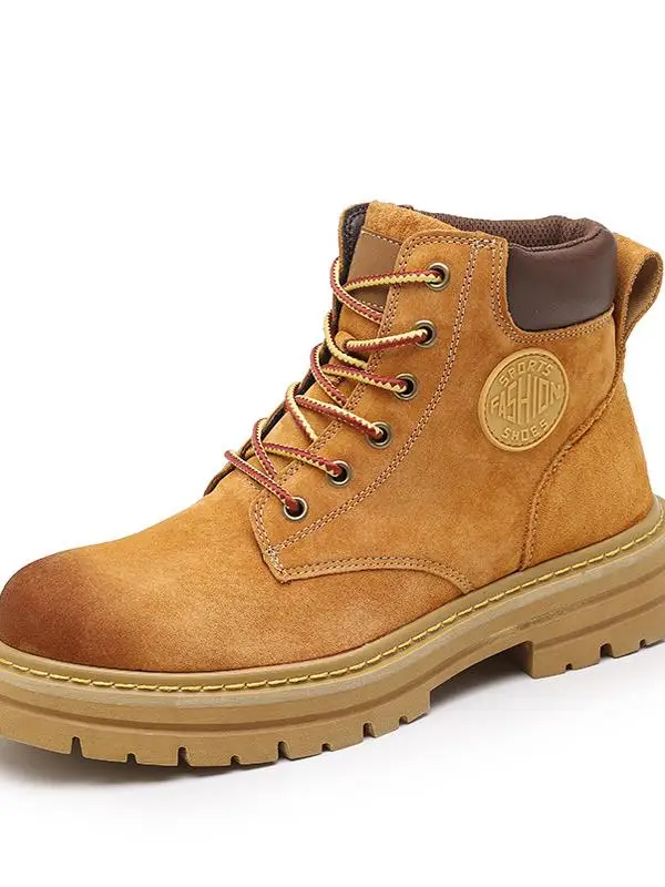 

Faionable Casual oes Leather Couple Sle Уличные рабочие ботинки Ретро байкерские желтые ботинки Briti Sle ort Boots