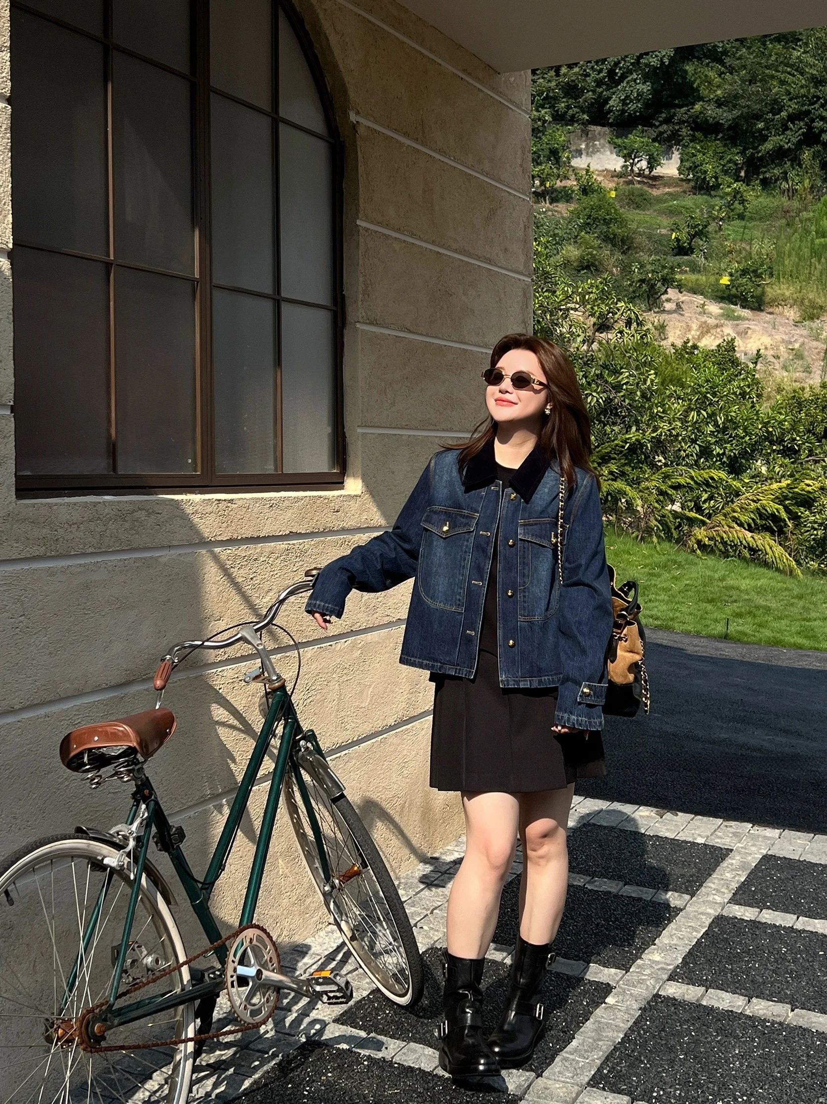 

JiJi Private Label Straight Cut Slimming Large Size Women's Denim Short Jacket Shoulder Width Appropriate Spring Top MK13036