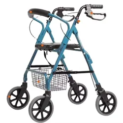 4-wheeled walker Aluminum Light weight Walking Assist Medical Nursing Rollator with Chair for The Elderly