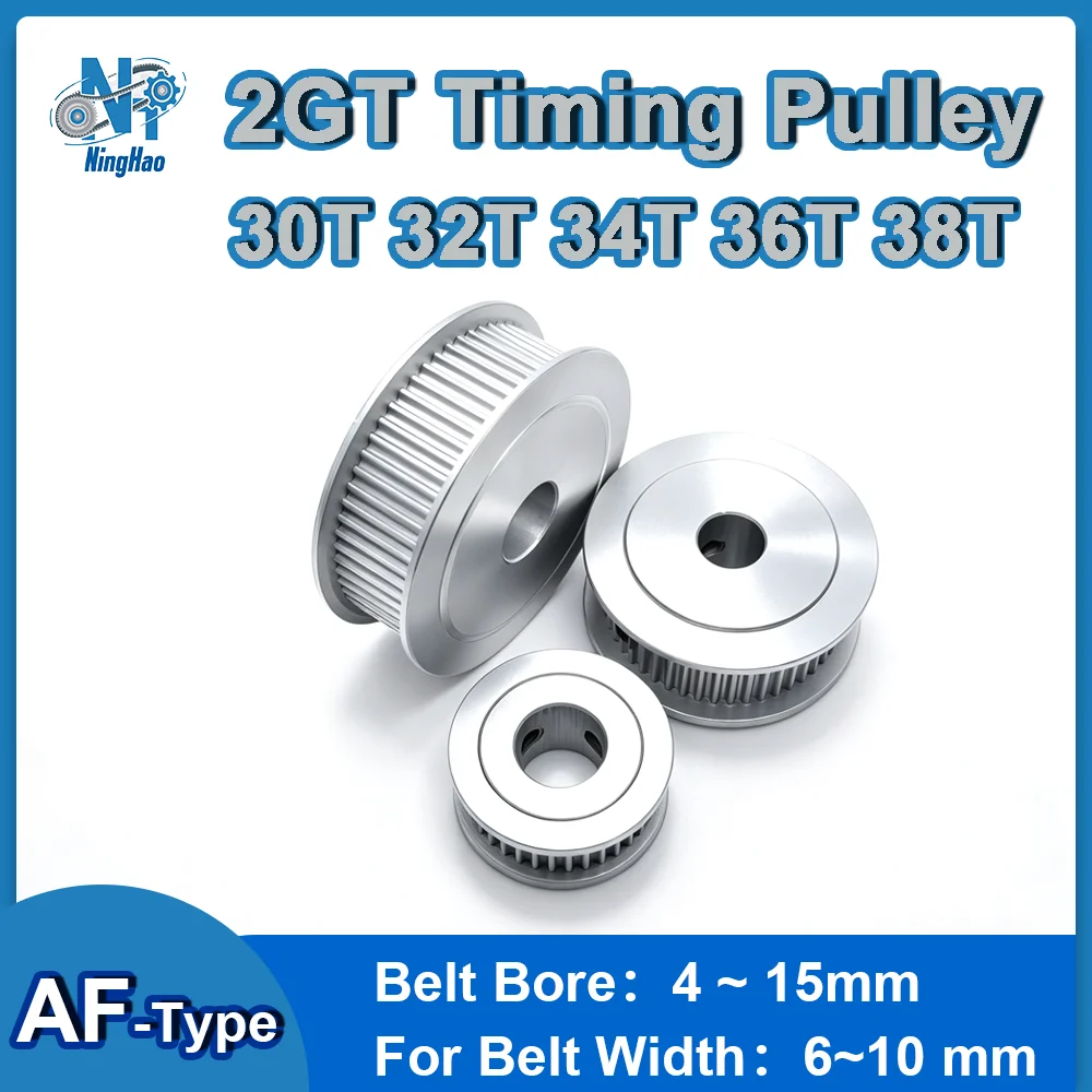 GT2 Timing Pulley 2GT 30T 32T 34T 36T 38T Pulley Bore 4mm~15mm Belt Width 6mm 10mm 2M Synchronous Wheel For 3D Printers 2MGT