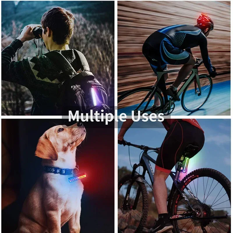 Bike Tail Light USB Rechargeable Ultra Bright LED Warning Bike Flashlight 7 Color Waterproof Bicycle Rear Light Bike Accessories