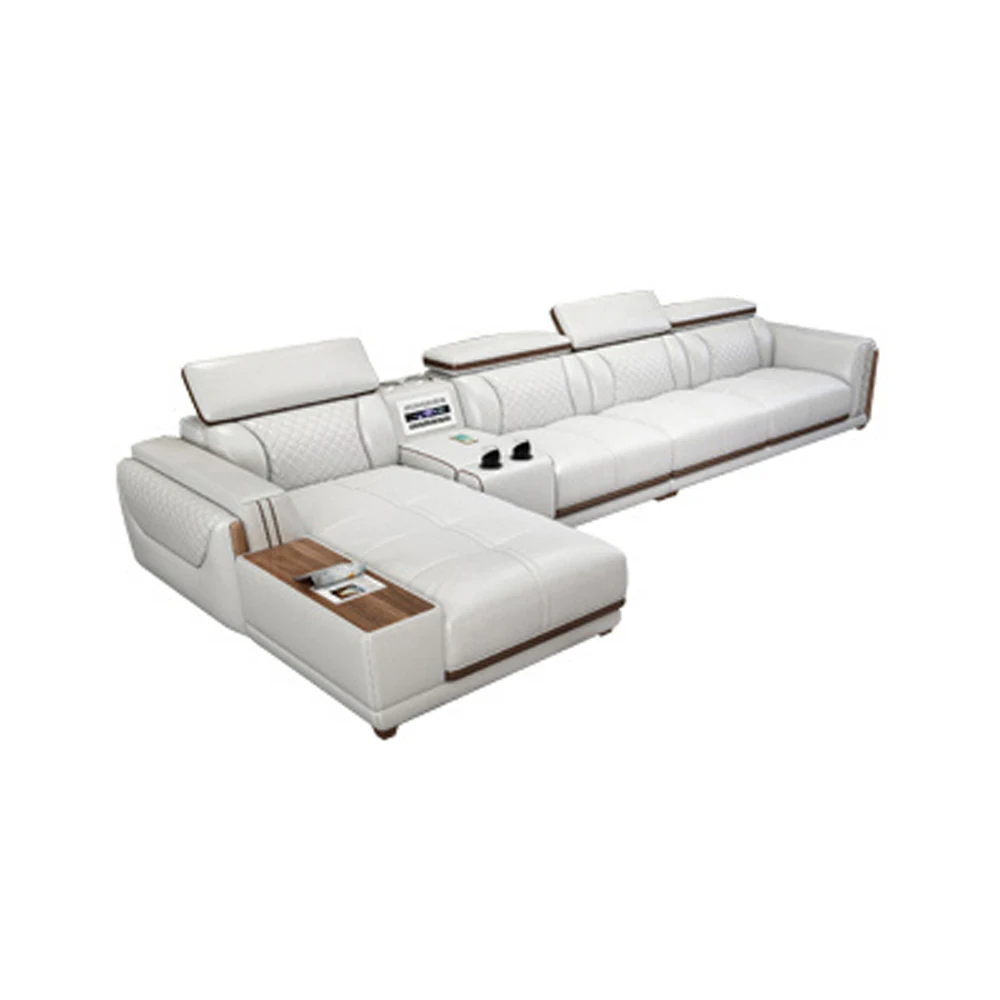 

MANBAS Nordic Italian Leather Sofa Set Living Room Furniture Genuine Leather Couch Big Sofas with Bluetooth Speaker,Air Purifier