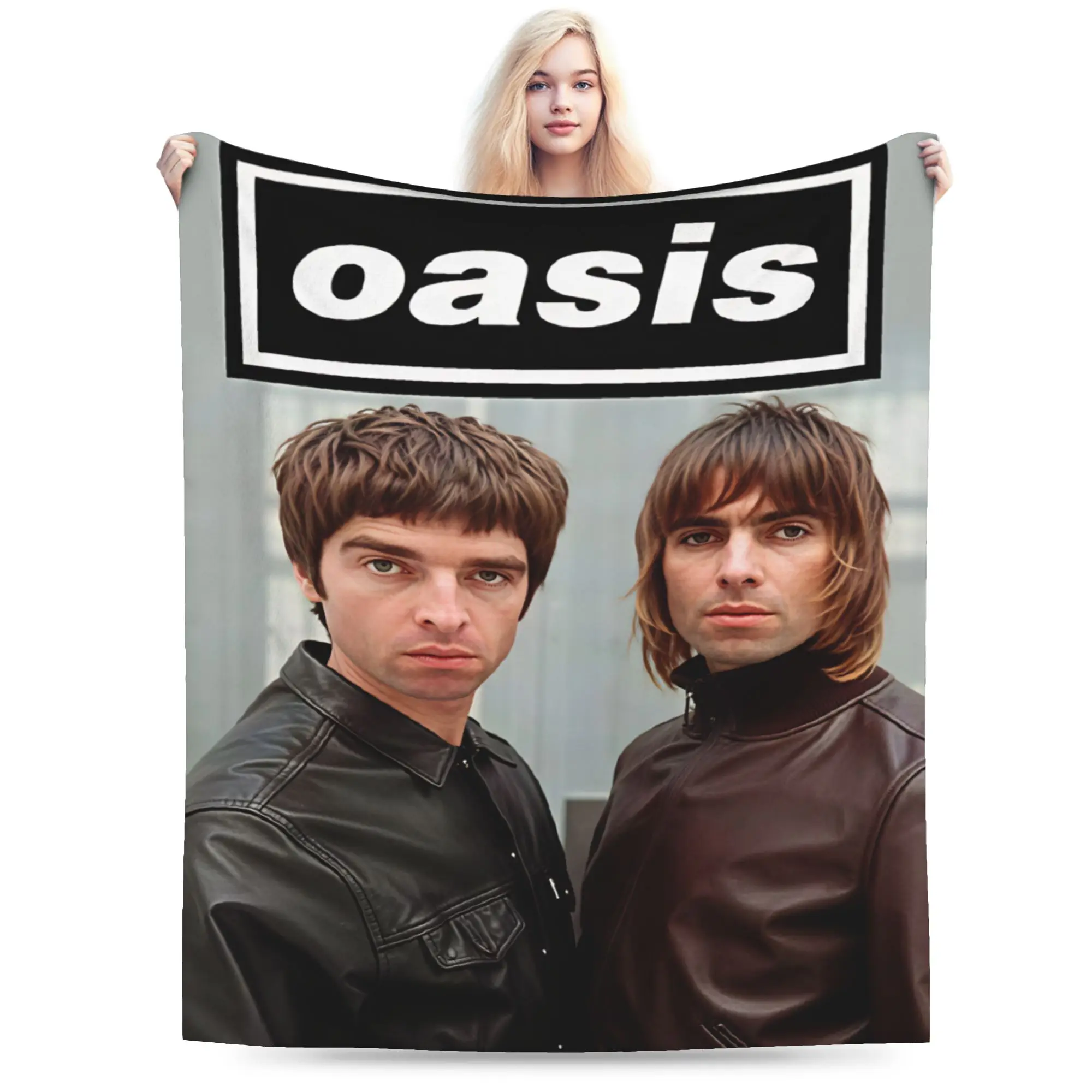 O-Oasis Rock Band Blanket  Soft Comfortable Plush Throw Blanket For Kids Couch Bed Flannel Bedspread Bed Cover