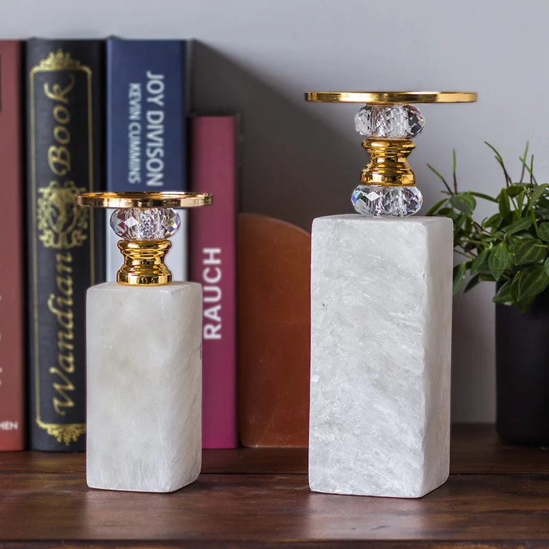 

Marble Candle Holder Metallic Gold Candlestick Desktop Accessories Candelabrum Candle Stick Holder Wedding Decorations