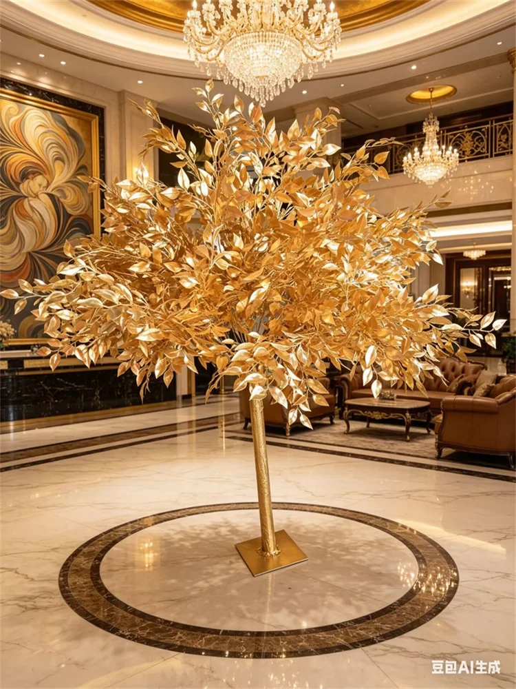 

Искусственные цветы из ткани 120/150 см для свадебного декора, золотое дерево, для DIY-композиций, праздничное украшение