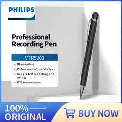 PHILIPS Professional Recording Pen Voice Recorder Intelligent Noise Reduction Auto 16GB 32GB VTR5900