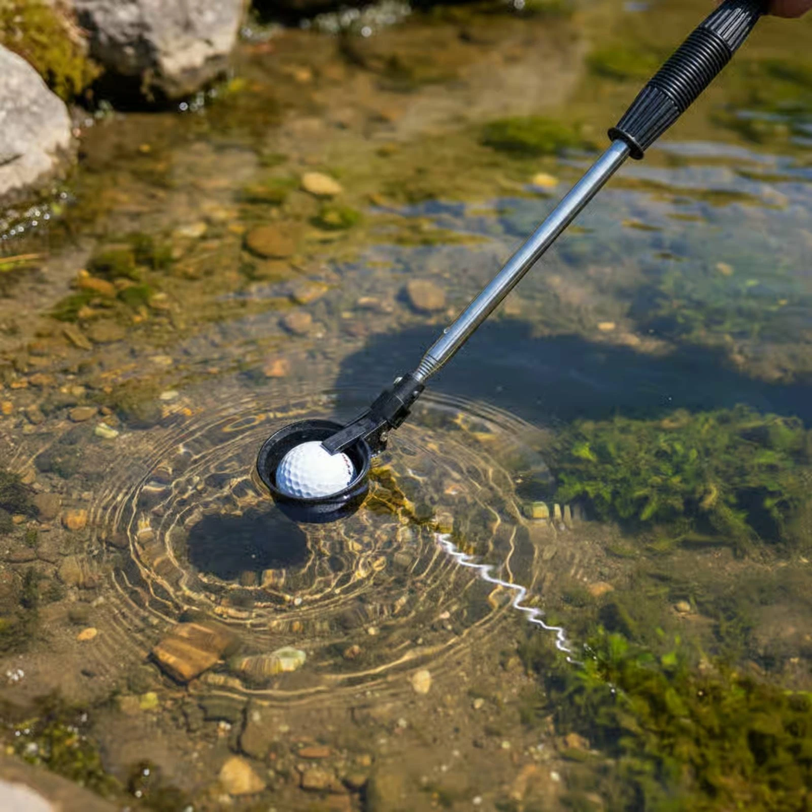 Telescopic Golf Ball Retriever Lightweight Golf Ball Retriever Sports Gear Stainless Steel Anti-Slip Handle for Golfers - view 3