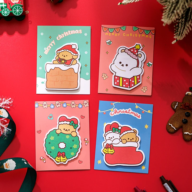 30pcs/pcs Christmas cartoon sticky notes shaped with sticky n times stickers high value sticky notes portable memo message note