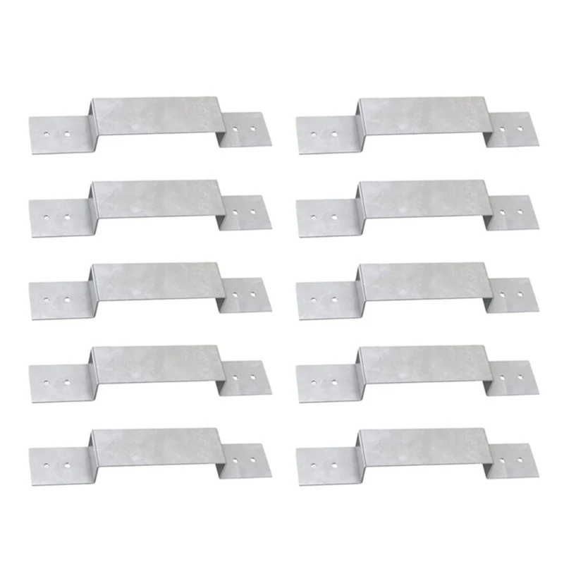 Pack of 10 Fence Panel Support Fence Post Fixing Metal Fence Post Mounting Fence Panel Supports for Outdoor Secure Posts