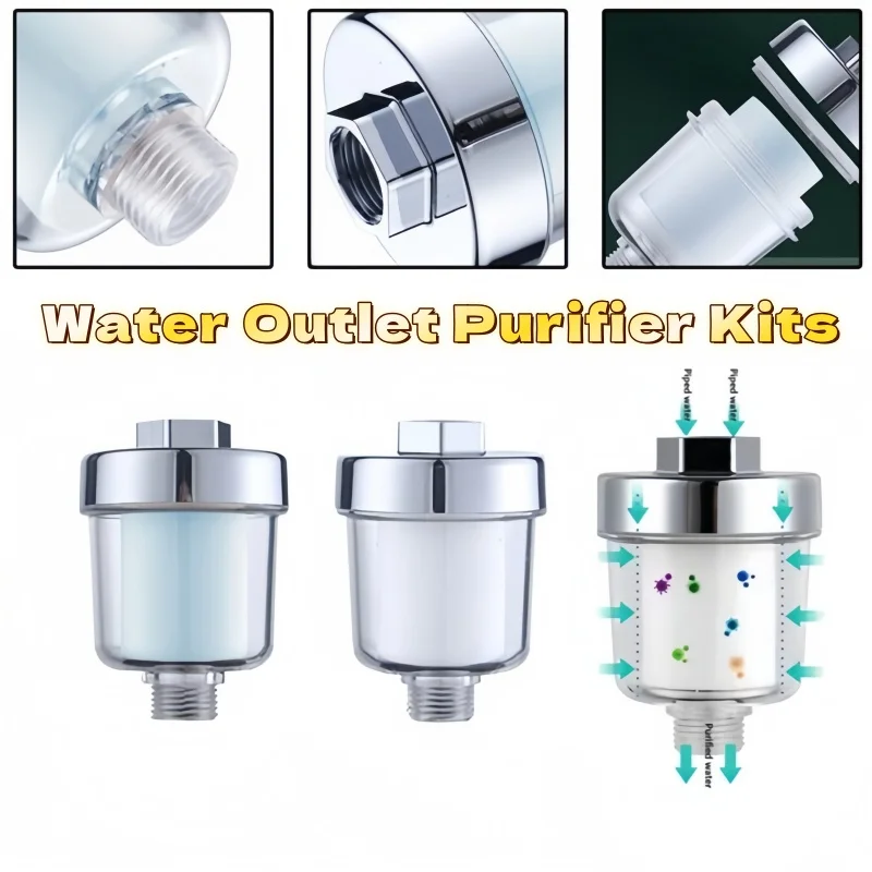

1set Universal Water Outlet Purifier Kits Faucet Filter Kitchen Bathroom Shower Household Filter PP Cotton High Density Filter