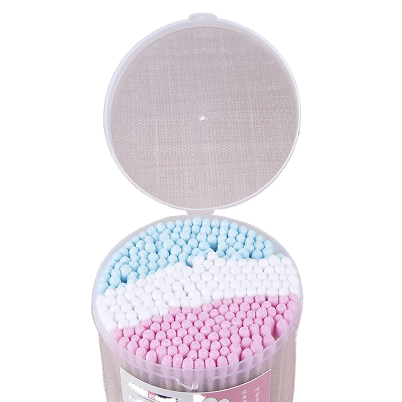 300PCS Disposable Makeup Cotton Swab Colored Bamboo Cotton Swab Wood Sticks Soft Cotton Buds Cleaning Of Ears Tampons