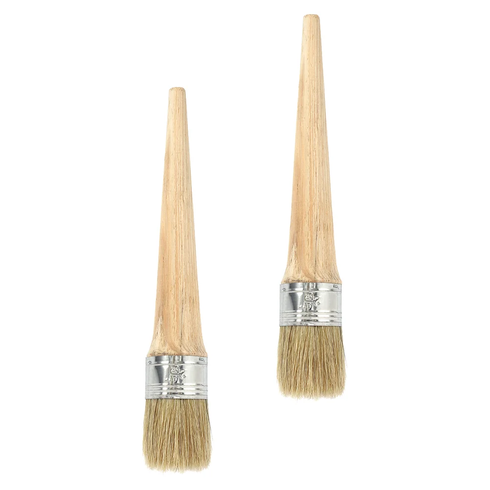 

2 Pcs Paintbrushes Round Oil Home Varnishes Major Marine Artist Head for Wood Handle