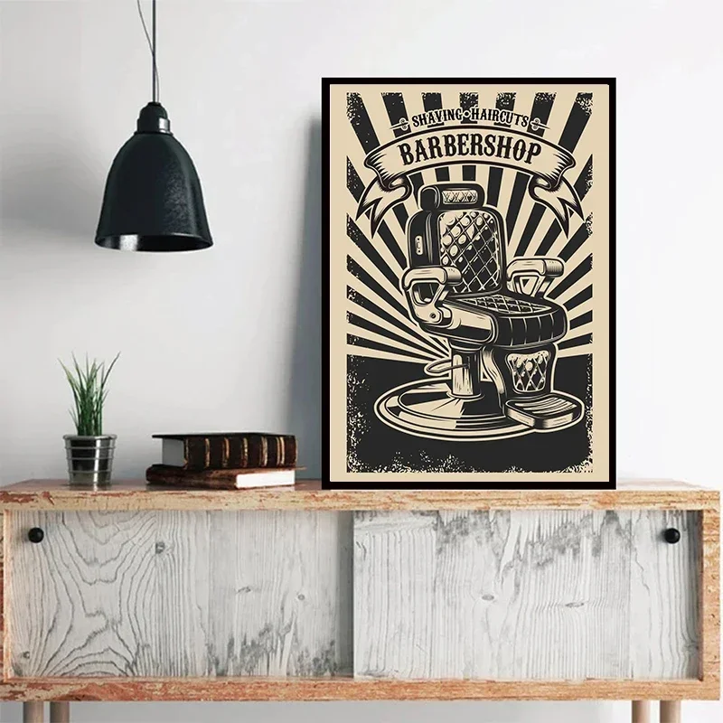 Vintage Barber Shop Poster Haircut Shave Beard Art Posters Print Canvas Painting Wall Art Beauty Woman Pictures Hair Salon Decor