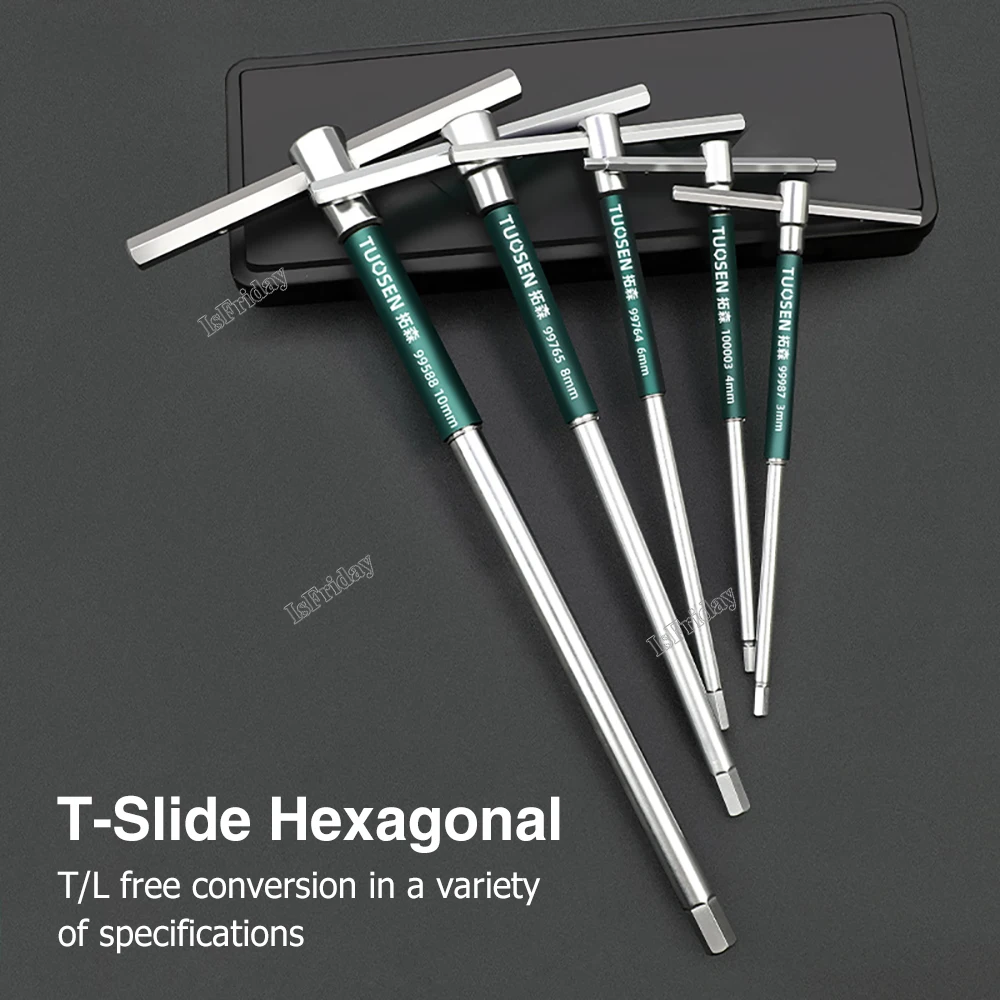 2.5/3/4/5/6/8/10mm Torx Screwdriver T Type Allen Hex Wrench Chrome Spanner T-shaped Hand Tool Extended T-Socket Wrench