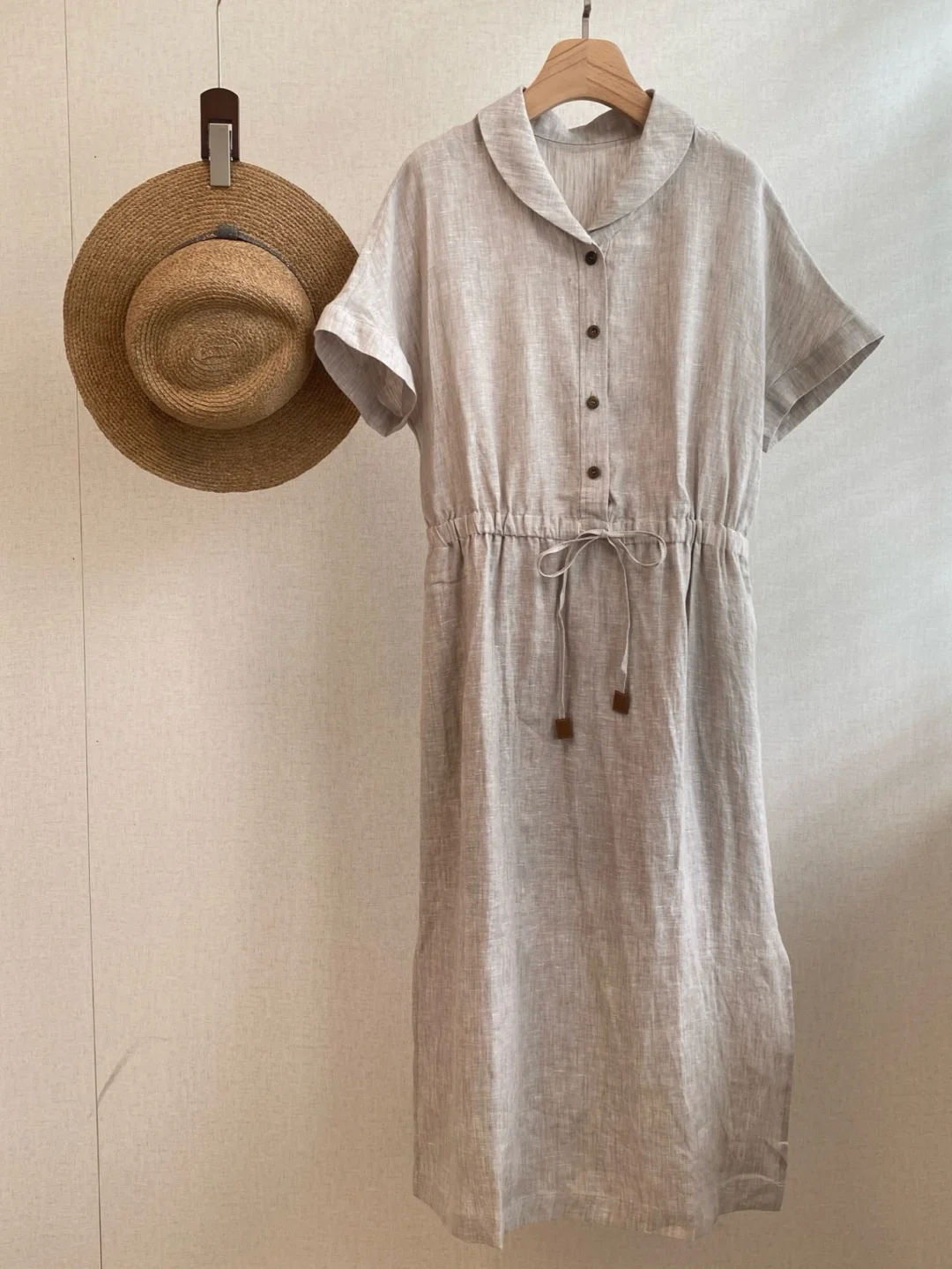 

Premium Linen Long Sleeve Dress Women Loose Fit Oversized Casual Office Elegant Daily
