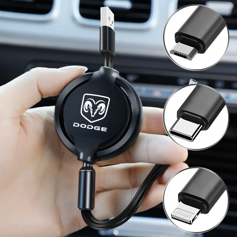 Cargador rápido 3 en 1 para Interior de coche, Cable de datos USB para Dodge Ram 1500 Journey Charger Dart Challenger Durango, accesorios para automóvil