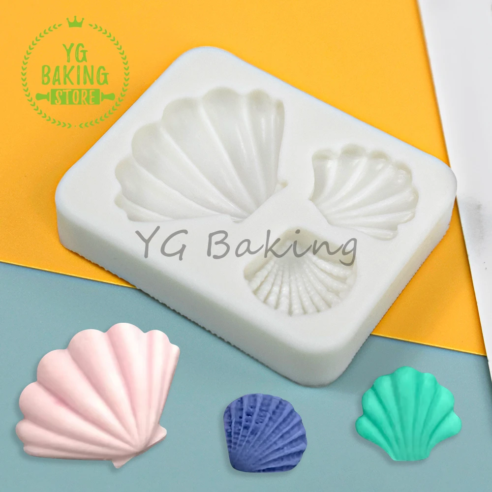 Dorica Small Seashell Design stampo in Silicone 3D cioccolato fondente stampo fai da te argilla forma strumenti per decorare torte accessori per la