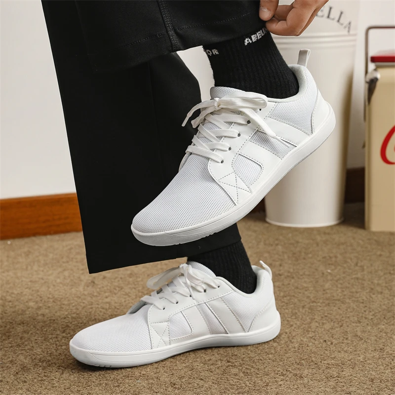 Zapatos minimalistas anchos sin cordones para hombre, zapatillas de entrenamiento cruzado con suela cero, zapatillas ligeras y transpirables para