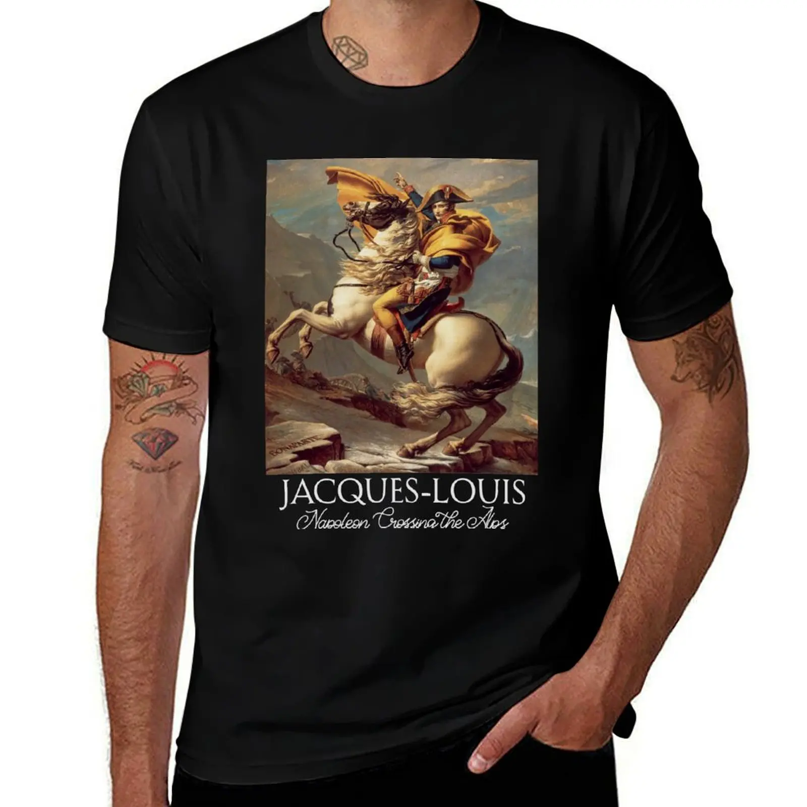 Napoleon Crossing the Alps T-Shirt Soft Basic Cotton Short Sleeve Tee T-Shirt