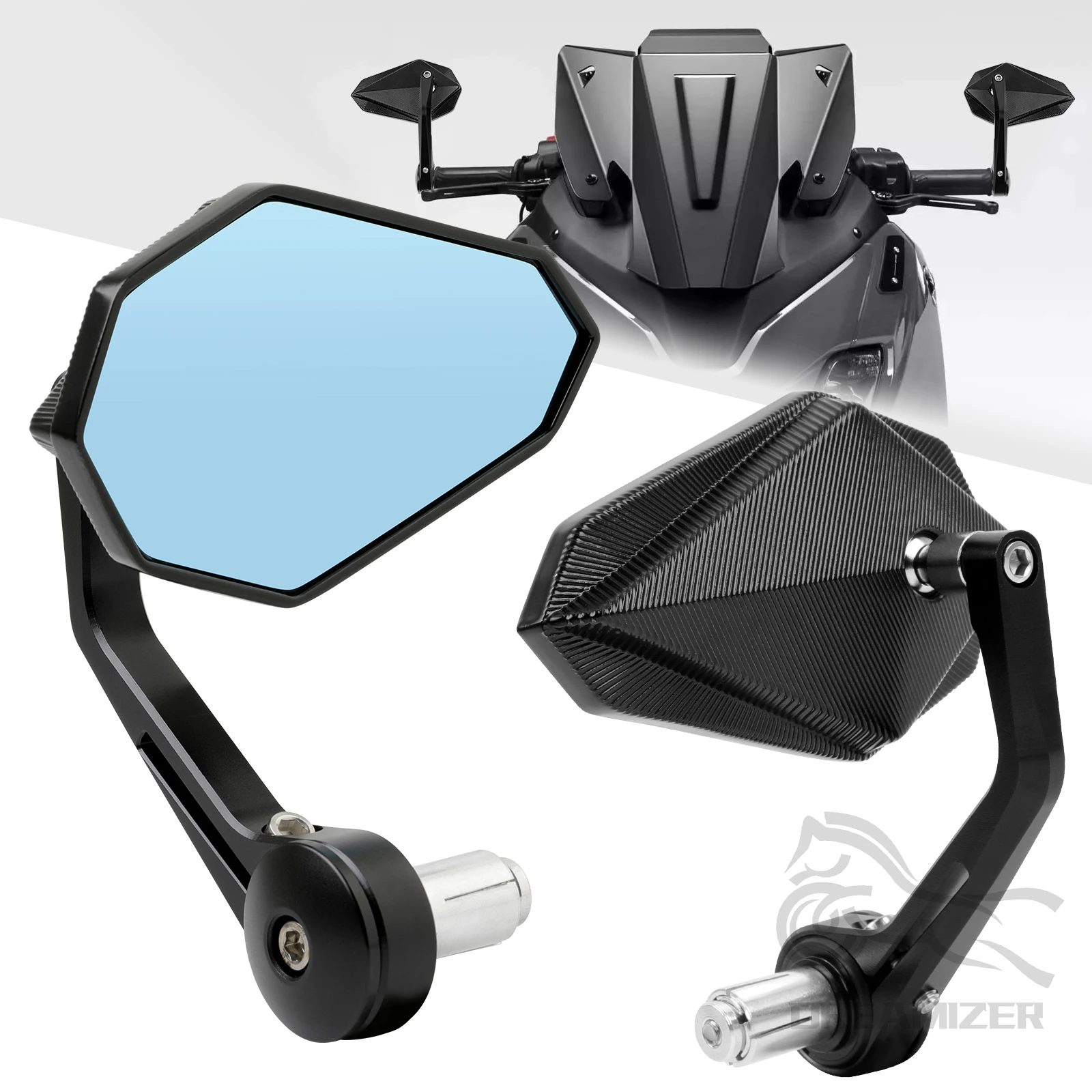 

Motorcycle Bar End Mirrors Black CNC Bar End Mirrors for Motorcycles For Honda Kawasaki Suzuki Scooter And More