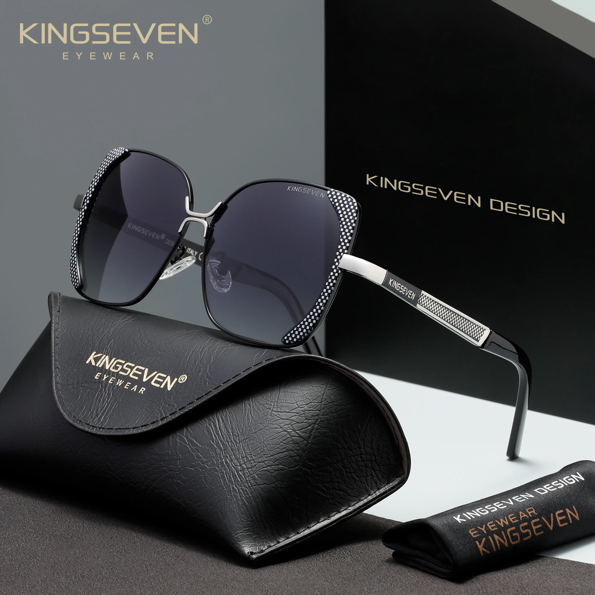 KINGSEVEN Freizeit-Mode Schmetterlingsförmige Sonnenbrille Sommer Damenbrille Polarisiert UV200 Anti-Ultraviolett Urlaubsbrille
