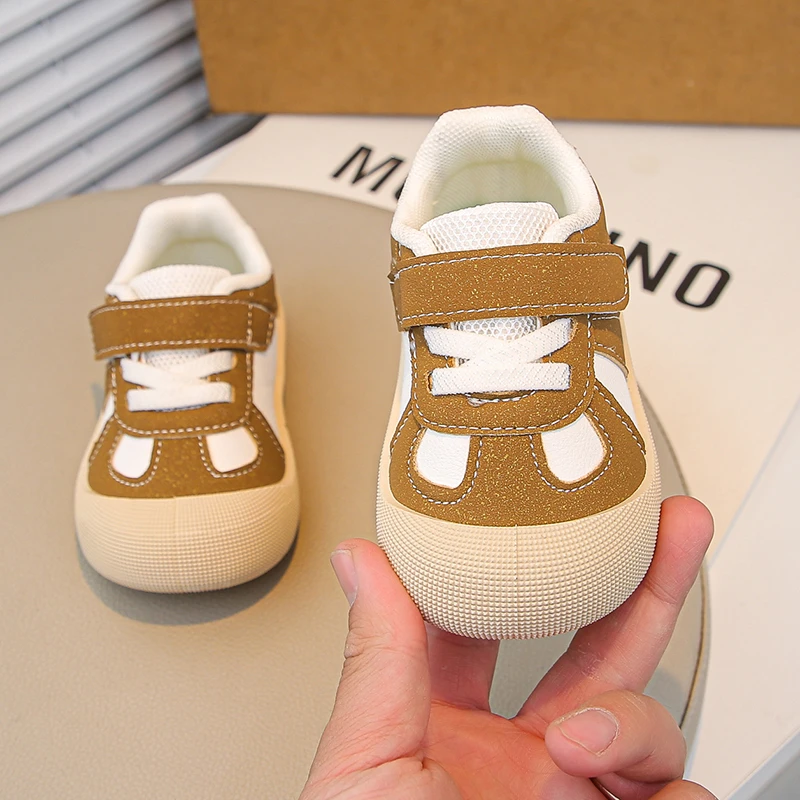Autumn Children Casual Shoes Patchwork Gray Khaki Toddler Kids Sport Shoe Anti-skid Athleisure Neutral Boys Girls Trainers 21-30 view 6