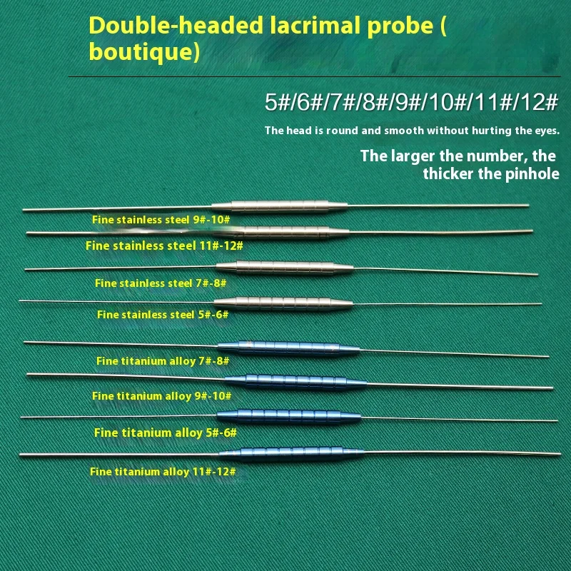 Ophthalmic double ended lacrimal passage probe flushing probe plugging tool 4pc/set ophthalmic instruments