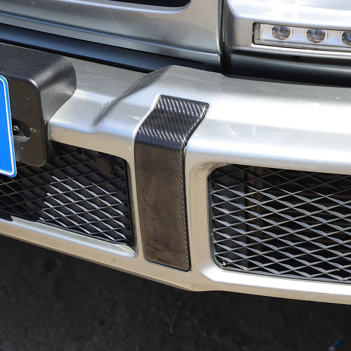 

Suetlcoity For Mercedes Benz G Class 2016-2018 Real Carbon Fiber Car Front Bumper Trim Cover Car Accessories