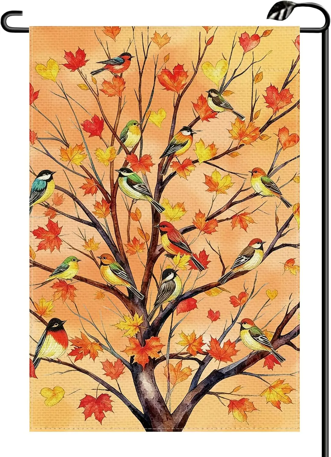 Fall Maple Tree Birds Garden Flag 12x18 Inch Vertical Double Sided Autumn Thanksgiving Welcome Small Flags Farmhouse Outside llp