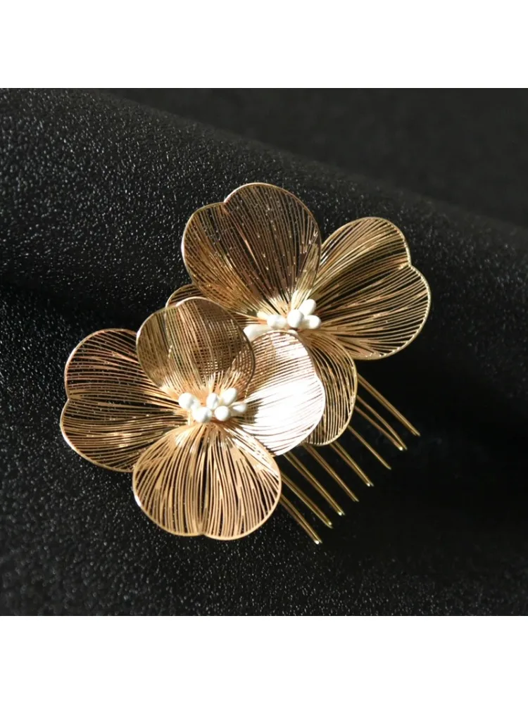 Pinces à cheveux en alliage de fleurs, accessoires pour cheveux pour femmes, peigne à cheveux de mariée à la mode, accessoires de mariage pour femmes