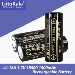 3PCS LiitoKala Lii-18A 18500 1500mAh 3.7 V Rechargeable battery Recarregavel lithium ion battery for LED flashlight