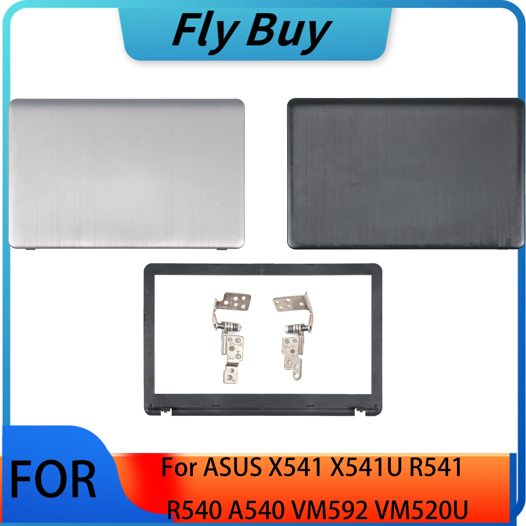 Nueva funda de portátil para ASUS X541 X541U R541 X540 R540 A540 VM592 VM520U LCD contraportada/bisel frontal carcasa superior plateada/negra