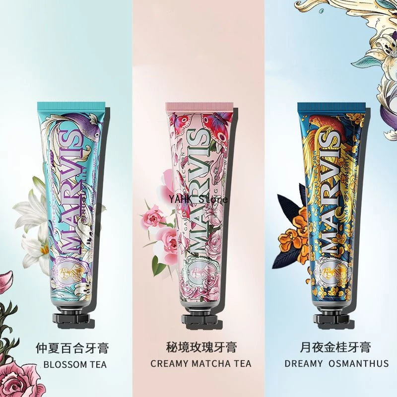 85ml Italy Original Marvis Whitening Mint Freshen Breath และลบคราบควันยาสีฟัน 1 ชิ้น