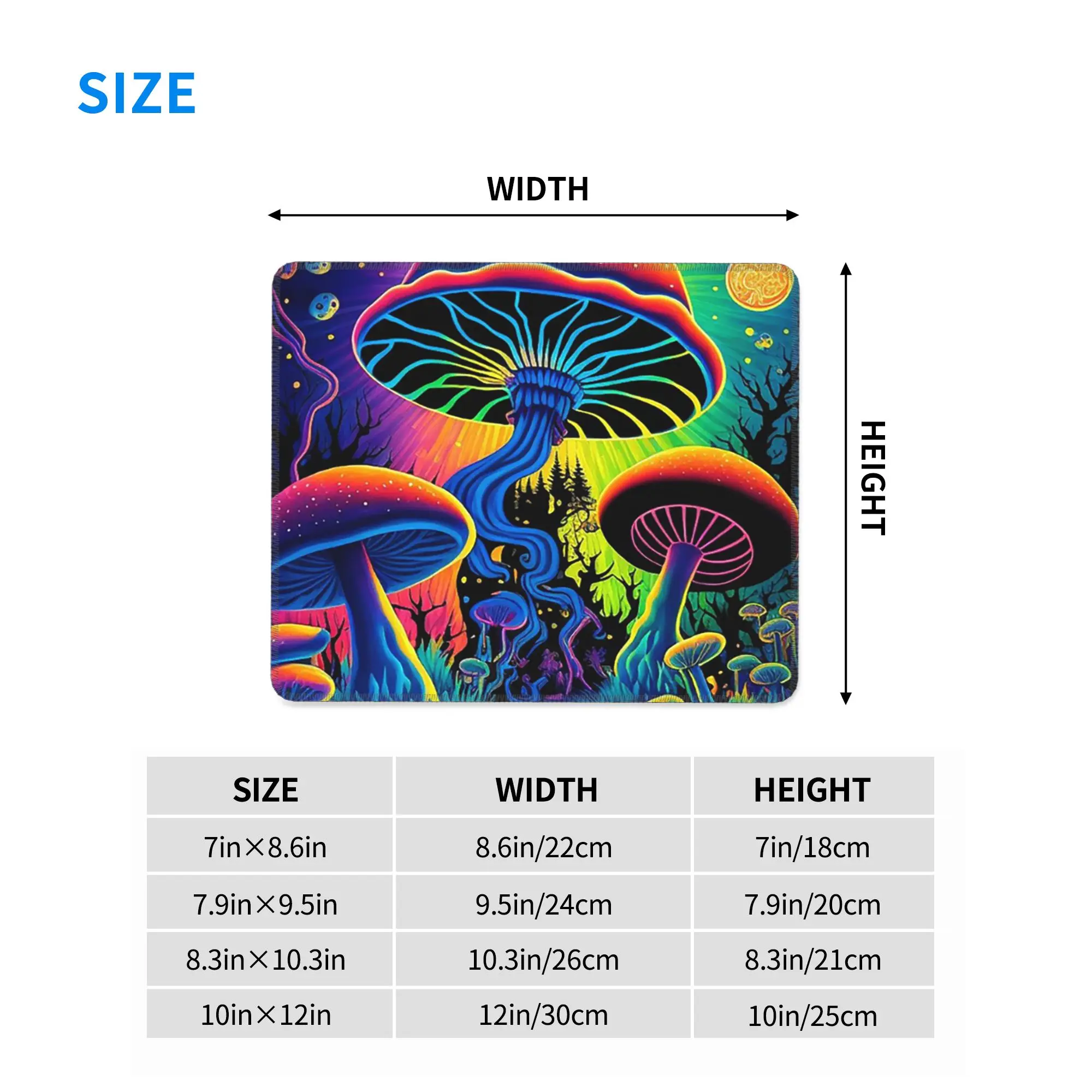 Psychedelic Magic Glowing Mushrooms Mouse Pad Computer Keyboard Mouse Mat Gamer PC Laptop Desk Mat Office Accessories Table Mats