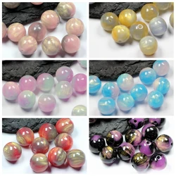 10pcs Shiny Glossy Round 12mm Colorful Resin Plastic Loose Beads For Jewelry Making DIY Bracelet Findings