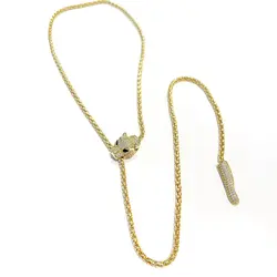 2023 Cool Animal Leopard Jaguar Charm Long Chain Y Lariat CZ Fashion Sexy Women Necklace