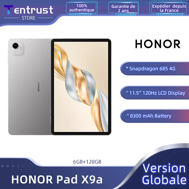 Globalna wersja tabletu HONOR Pad Х9a Qualcomm Snapdragon 685 4G 11,5” 120Hz 2.5K HONOR Fullview Display 8300mAh Bateria