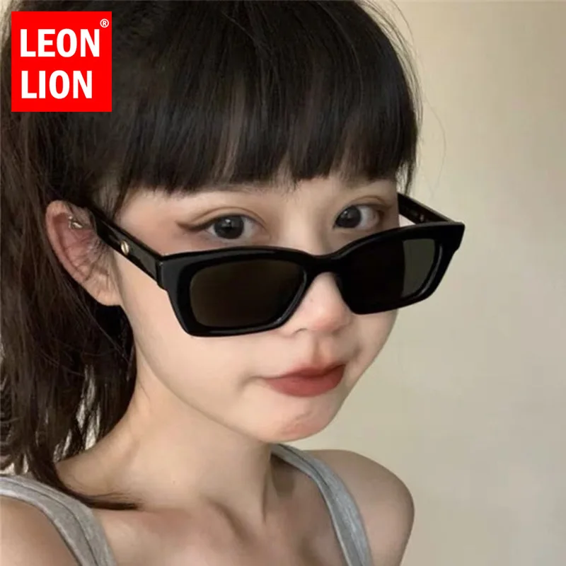 LeonLion Fashion Rectangle Sunglasses Women Luxury Brand Designer Retro Glasses Small Frame Eyeglass UV400 Gafas De Sol Mujer