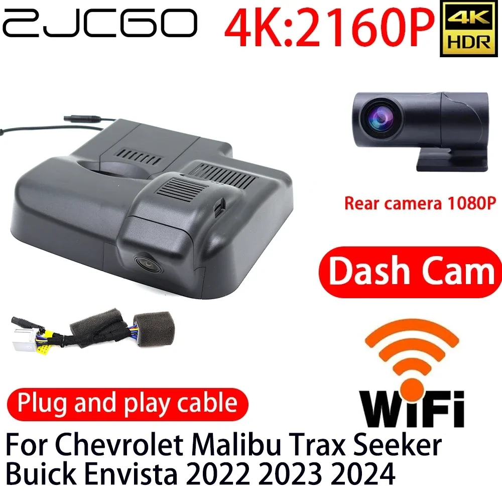 

ZJCGO 4K DVR Dash Cam Wifi Front Rear Camera 24h Monitor For Chevrolet Malibu Trax Seeker Buick Envista 2022 2023 2024