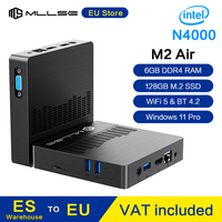 MLLSE M2 Air Mini PC Intel Gemini Lake N4000 6GB RAM 128GB SSD Dual-Band WiFi(2.4G & 5G) BT4.2 Win11 Mini Desktop Computer