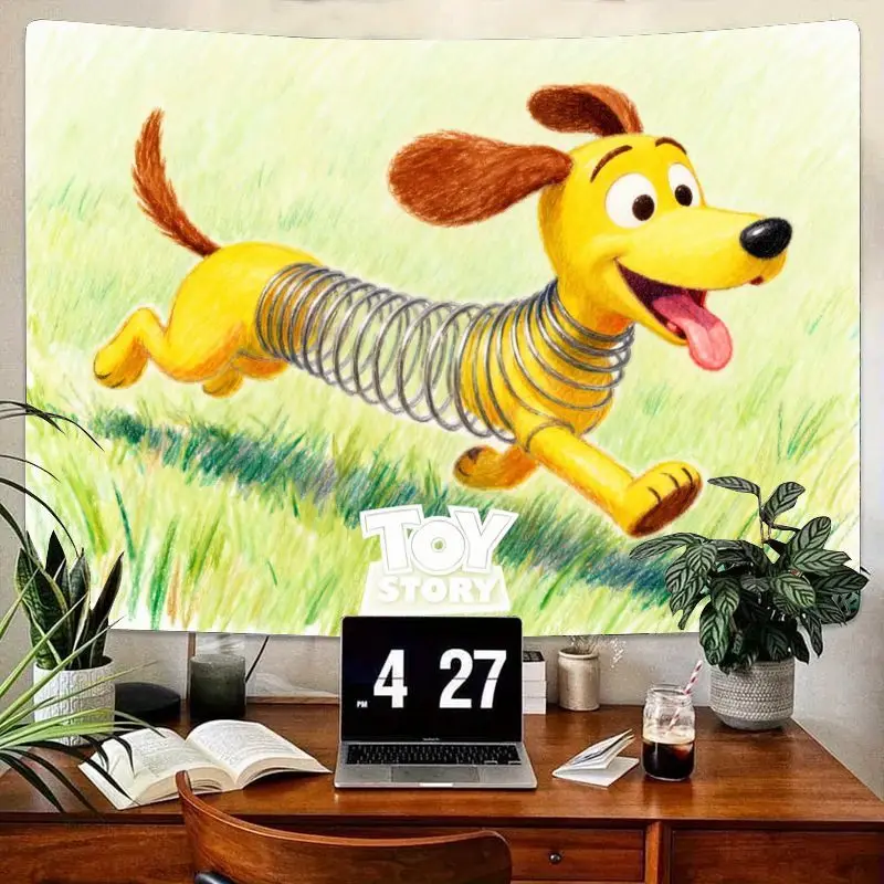 

1 шт., гобелен «История игрушек» Slinky Dog Happy Running, мультяшный полиэстеровый настенный художественный декор для детской комнаты, спальни, гостиной, киновентилятор G