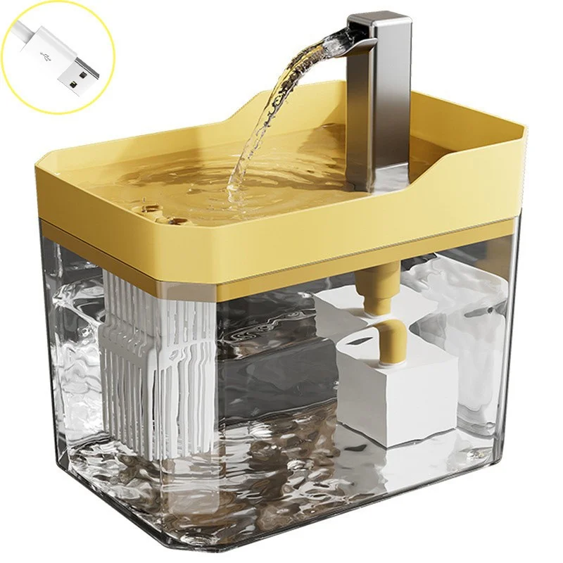 Fuente de agua USB para gatos con filtro automático, dispensador recirculante transparente antideshidratación, incluye bomba para gatos