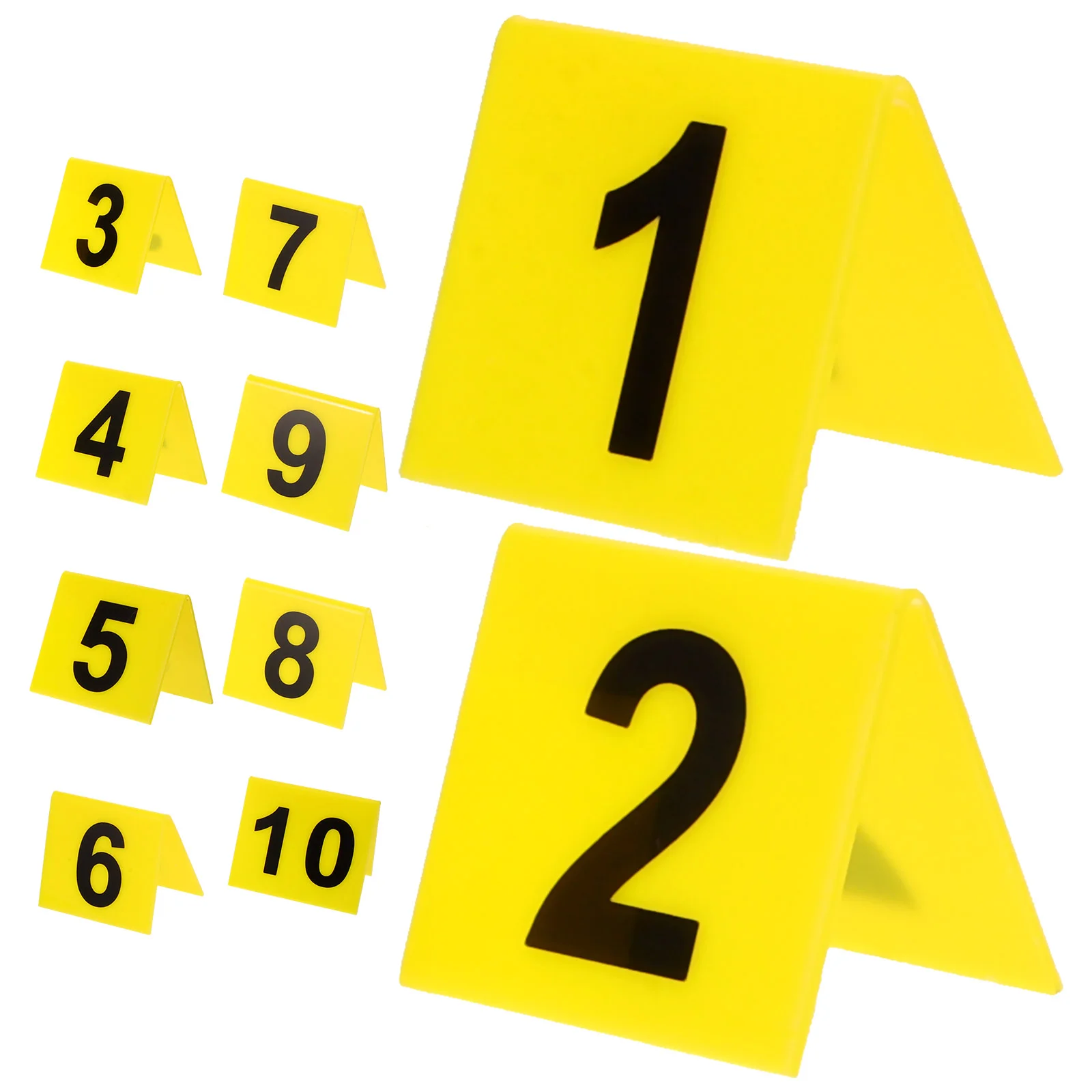 10 Pcs Signage Table Numbers Restaurant Labels The Reusable Desktop Acrylic Crime Scene Markers Game Supply Banquet