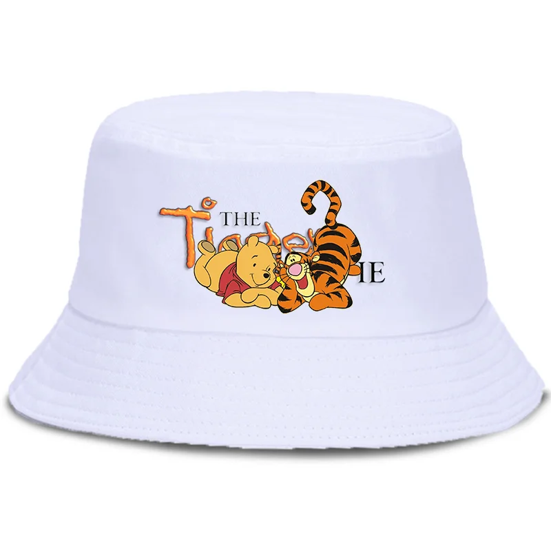 

Anime The Tigger Movie Printed Fisherman Hat Cute Cartoon Basin Hats Autumn Summer Beach Sun Shade Boys Girls Panama Cap Gift